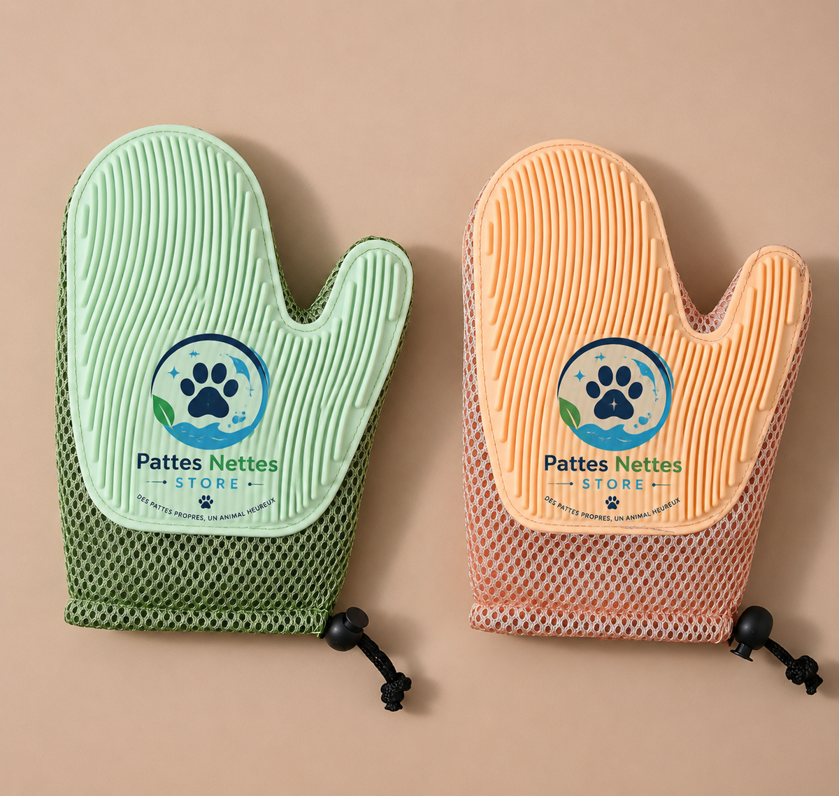Gants de toilettage 2 en 1 pour Chiens & Chats - Accessoire pour le retrait des poils de chiens & de chat