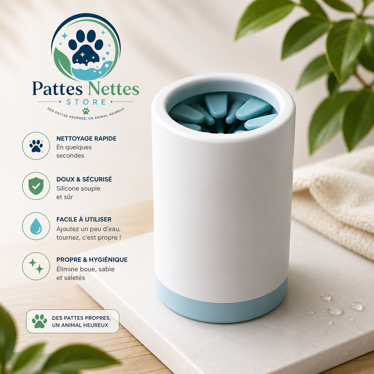 Gobelet Nettoyeur de Pattes pour Chien - Nettoyeur Rapide et Sans Salissures