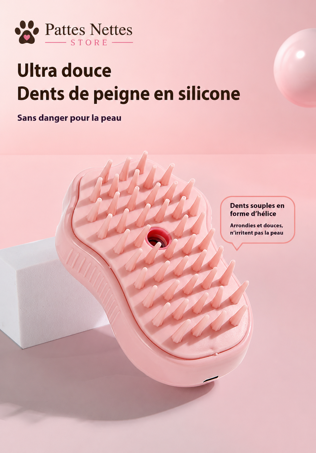 Brosse à vapeur 3 en 1 - Chiens & Chats